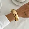 Joyería Transfronteriza Europea y Americana Lujo Accesible Pulsera Ancha Redonda Brillante Simple Estilo Cool Geométrico para Mujer