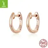 AliExpress Nuevo Hebilla de Oreja de Plata de Ley 925 Moda Chapado en Oro Rosa Platino diy Pendiente de Plata Elegante para Mujer SCE808
