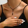 Joyería Nupcial Simple Explosiva Juego Joyería Lujo Ligero Circonita Collar Aretes Pulsera Juego Venta al por Mayor Opción Multicolor