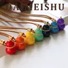 Nova Moda Retro Estilo Chinês Simples Temperamento Versátil Colorido Esmalte Cabacinha Corrente para Suéter Luxo Leve High-End Colar Longo
