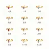 Amazon Explosiones Transfronterizas Sentido Avanzado del Diseño Anillo Dorado con Piedra Natal Anillo Simple Rectangular de Zirconia para Mujer