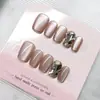 10 Piezas de Parches de Manicura Codificados Accesibles Estilo Lujo, Parches para Uñas con Brillo Puro Deseo para Fototerapia, Uñas Portátiles Hechas a Mano Ojo de Gato