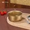 Tazón vintage de acero inoxidable 304, tazón de arroz doméstico estilo coreano, tazón para cocer huevos con acabado envejecido color dorado, tazón para ensaladas, tazón para sopa, tazón para kimchi
