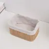 Cesta de Armazenamento de Bambu Estilo Pastoral Desktop Cosméticos Casa Simples Caixa de Armazenamento de Palha Brinquedos Lanches Roupas Bambu