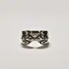 Serie Cross Creed Anillo Original Medieval Retro Cola de Iris Plata Europeo y Americano Personalizado Anillo Abierto Anillo de Flor