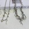 Dulce Fresco Industria Pesada Rosa Amor Llave Remache Collar Moda Estilo Europeo y Americano Lujo Ligero Cadena para Clavícula Pequeña con Múltiples Elementos