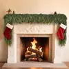 Hermosas Decoraciones Colgantes Navideñas de Rattan Artificial Norfolk con Tacto Suave de Goma para Puerta Principal, Mesa de Escalera