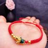 Año del Dragón, Año del Dragón, Pulsera Trenzada de Cuerda Roja Tortuga Dragón, Pulsera de Joyería para Pareja Estudiante, Retro Moderno, Más Fácil de Combinar, Regalo para Amigos