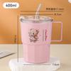 Vaso de Agua de Vidrio Simple de Doble Capa, Vaso con Pajita, Taza con Tapa, Taza para Café con Leche de Aspecto Elegante, Vaso para Bebida de Uso Doméstico