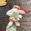 Criativo Desenho Animado Pelúcia Vestido de Princesa Chaveiro Coelho de Orelhas Compridas Feminino Fofo Coelho Menina Coração Pingente de Bolsa Pequeno Presente