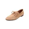 Primer Encuentro Ji Le Zapatos Planos Mujer Suela Plana 2026 Primavera Otoño Suela Suave Con Cordones Mocasines de Gamuza