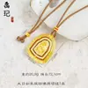 Pendente de Cabacinha Banhado a Ouro em Alta no Tiktok, Deus da Riqueza Amarelo, Bússola auspiciosa com Oito Tesouros, Corrente para Suéter com Corda Realizadora de Desejos Atacado
