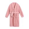 Bata de Noche Gruesa de Terciopelo Doble Cara para Mujer de Otoño e Invierno, Cómoda Bata de Baño Larga de Terciopelo con Solapa Diagonal, Ropa de Casa Sencilla y Cálida de Talla Grande