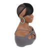 Peruca de senhora negra africana com franja lateral, aplique de cabelo, comércio exterior, peruca levemente cacheada yaki para senhora, franja