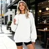 Logo personalizado, estilo europeo y americano, comercio electrónico transfronterizo, color sólido, corte holgado, casual, sudadera con cuello redondo, sudadera de punto de color sólido, estilo mujer