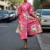 Ropa Nueva de Mujer para Verano 2026, Ropa de Mujer de Comercio Exterior Europea y Americana, Vestido Delgado con Estampado de Media Manga Moderno y Elegante