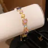 Pulsera Ovalada de Zirconia Dopamina Moda Coreana Pulsera Sencilla Estilo Dulce Joyería Versátil para el Trabajo para Mujeres