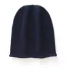 Nueva colección otoño/invierno 2026: Gorro de punto de cachemira de color liso con borde enrollado, diseño unisex, bordes enrollados sin costuras y estilo que cubre las orejas