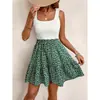 Vestido casual de verano para mujer, moda transfronteriza europea y americana, elegante, sin mangas, cuello cuadrado, estampado, para vacaciones