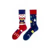 Calcetines de Moda Originales Asimétricos Estilo AB para Mujer Calcetines de Algodón de Verano Zhejiang Arte de Dibujos Animados Personalizado Calcetines de Algodón de Tubo Medio para Hombres y Mujeres