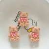 Accesorios de resina DIY de oso y conejo de dibujos animados brillantes, materiales para horquillas y cintas para el cabello hechas a mano, corazón cereza