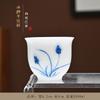 Taza Maestra Pintada a Mano Tipo Hielo Cerámica Kung Fu Juego de Té Taza de Té Taza de Té Color Bajo Esmalte Porcelana Azul y Blanca Taza Individual Personal
