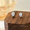 Ganjia S925 prata esterlina morango brincos leve luxo de alta qualidade diamante-embutido brincos de frutas doce bonito simples all-match
