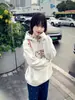 Sudadera con capucha versátil para otoño e invierno 2025 para mujer, estilo retro americano callejero suelto perezoso, top simple moderno