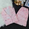 Pijama Nuevo para Mujer Verano Algodón Nube Doble Corto Niñas Lindo Solapa Pequeña Manga Corta Shorts Conjunto Ropa para Casa Venta al por Mayor