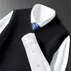 Suéter Chaleco de Punto para Hombre de Hilo Fino para Comercio Exterior Color Sólido Ropa de Negocios para Hombre Chaleco de Cuello en V para Hombres de Mediana Edad Lavable a Máquina Chaleco