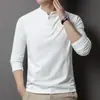 Camiseta de Terciopelo Alemán para Hombre de Otoño con Cuello Alto de Color Sólido, Casual de Negocios para Papás de Mediana Edad, Versátil Sudadera de Manga Larga Capa Base