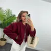 Estilo Europeu e Americano Comércio Exterior Roupas Femininas Novo Modelo 2026 Fashionável Versátil Gola Redonda Macia Manga Longa Jaqueta Bomber Casaco Curto