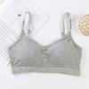 Ropa interior de una pieza con copa fija, de algodón, con espalda en U, sin aros de acero, antiderrames, para envolver el pecho y sin tirantes para mujer