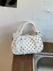 Bolsa Cilindro Linda de Lunares Verano 2026 Bolso Cruzado de Moda Tendencia Verano Bolso de Mano con Lazo de Perlas para Mujer