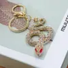 Llavero de Joyería con Personalidad de Moda Aleación Diamante Colgante de Serpiente Pequeño Colgante para Bolso Llavero de Coche Pequeño Regalo