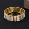 Pulseira de diamante S16 de várias fileiras 4mm comércio exterior transfronteiriço pulseira de corrente com garras atacado diamante completo fileira única duas fileiras pulseira elástica noiva