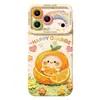 Funda de teléfono naranja adecuada para Apple 18 Pro Max, estilo pintura al óleo, 17 silicona, 16 con cordón, 15 iPhone 14 cubierta