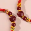Pulsera Roja de Cuerda de Cinabrio Natural para Niños, Pulsera de Bebé del Año de Nacimiento, Amuleto Seguro de Transferencia, Pulsera de Cinabrio para Bebé