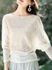 Camiseta Estilo Urbano Relaxado 2026 Primavera Nova Elegante Casual Manga Morcego Emagrecedora Fina Manga Longa Top