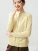 Conjunto de moda~Cárdigan de cachemira de cuello alto medio, nueva colección otoño/invierno 2026, top holgado y estilizado con bolsillos para mujer