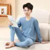 Conjunto de Ropa Interior Térmica Cálida para Jóvenes 100% Algodón Estilo Delgado Estudiantes de Secundaria y Preparatoria Ropa de Otoño Pantalones de Otoño Uniforme Escolar Ropa Interior A