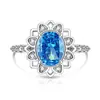 Anillo Flor de Hielo Cortada Crisantemo de Piedras Preciosas de Colores Más Vendido en Tiktok para Mujeres con Anillo de Diamante de Alto Carbono Brillante Incrustado Joyería Dropshipping