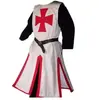 Capa Medieval cos Disfraz Renacimiento Puntada Dividida Hombres Templario Abrigo cosplay