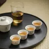 Xícara de Chá Pintada à Mão Estilo Dinastias Tang e Song, Conjunto de Chá Kung Fu, Xícara Única de Cerâmica, Xícara de Chá Doméstica, Felicidade e Contentamento, Sem Preocupações e Tranquilidade