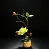 Empratamento de Banquete Rural Estilo Chinês com Flores e Plantas Artificiais, Decoração de Bandeja Artística para Hotel, Embelezamento Criativo de Pratos Frios e Sashimi com Flores Pequenas