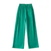 Ins8 Pantalones Casuales Rectos Bordados con Letras de Color para Mujer 2022 Verano Nueva Moda Pantalones de Pierna Ancha con Cordón en el Tobillo