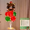 Decoración Navideña Luminosa Mesa Globos Flotantes Árbol de Navidad Tienda con Escaparate Flotante Atmósfera Festiva Arreglo de Escena de Disfraces
