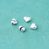 Nuevas Cuentas Perforadas Horizontales y Verticales Brillantes de Plata Esterlina S925 con Forma de Corazón Accesorios de Plata para Corazón Accesorios de Anillos de Cristal DIY
