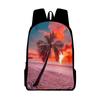 2023 Nuevo Producto Mochila Escolar Transfronteriza Mochila para Secundaria Árbol de Coco Estampado Digital Bolsa de Hombro Set de Correa para Lápices
