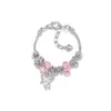 Pulseira Transfronteiriça Fresca Estilo Coreano com Pingente de Borboleta Colorida Fofa, Filtro dos Sonhos com Contas e Joia de Mão em Forma de Coração para Meninas